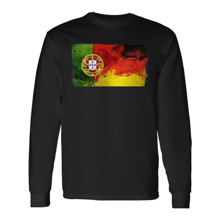 Portugal Deutschland Fusion Football Sport Competition Friends Langarmshirts Geschenkideen