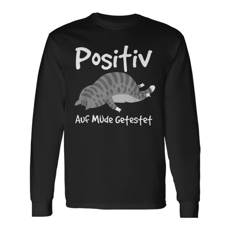 Positiv Auf Müde Getestet Fun Cat Sleep Langarmshirts Geschenkideen