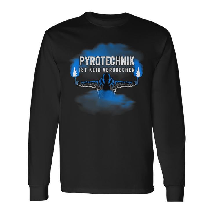 With Pyrotechnik Ist Kein Krim Pyro Bengalo Blue Langarmshirts Geschenkideen