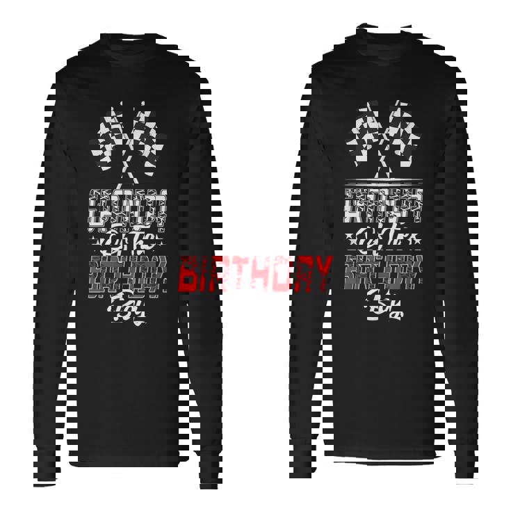 Race Car Grandpa Of The Birthday Boy Racing Family Pit Crew Long Sleeve T-Shirt