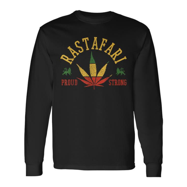 Rastafari Lion Of Judah Ganja Cannabis Gras Rasta Reggae Langarmshirts Geschenkideen