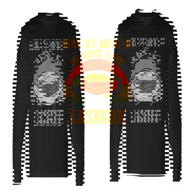 Real Gs Move In Silence Like Lasagna Retro Vintage Sunset Long Sleeve T-Shirt