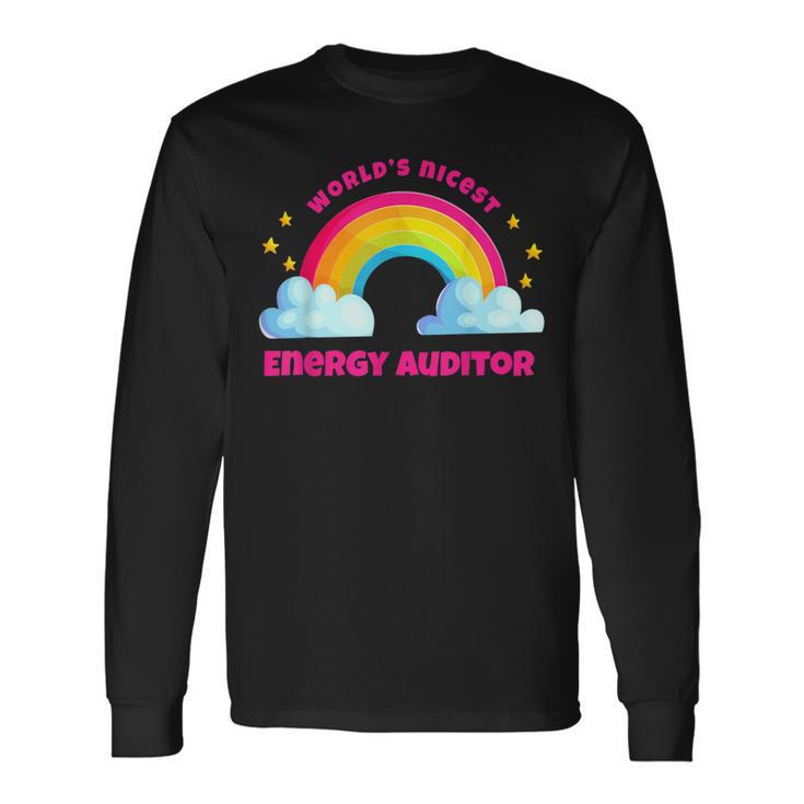 Regenbogen Retro World's Netteste Energie Auditor Langarmshirts Geschenkideen