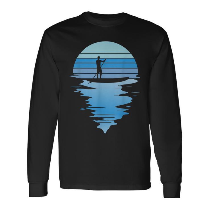 Retro Stand Up Paddler Stand-Up Paddle Water Sports Paddle Langarmshirts Geschenkideen