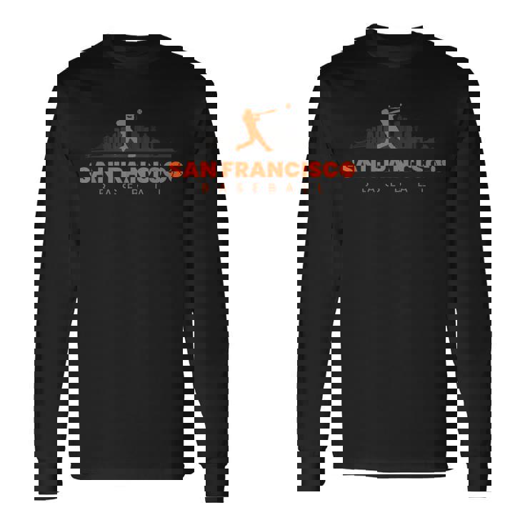 San Francisco Baseball Minimalist Vintage Baseball Lover Long Sleeve T-Shirt