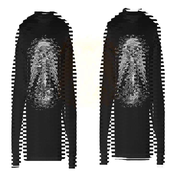 San Miguel Arcángel Católico San Religioso Camiseta de manga larga