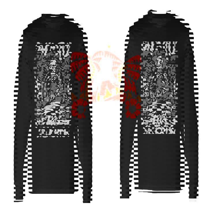 Santa Cruz Maglia Da Surf Con Scheletro California Per Surfisti Maglietta a maniche lunghe