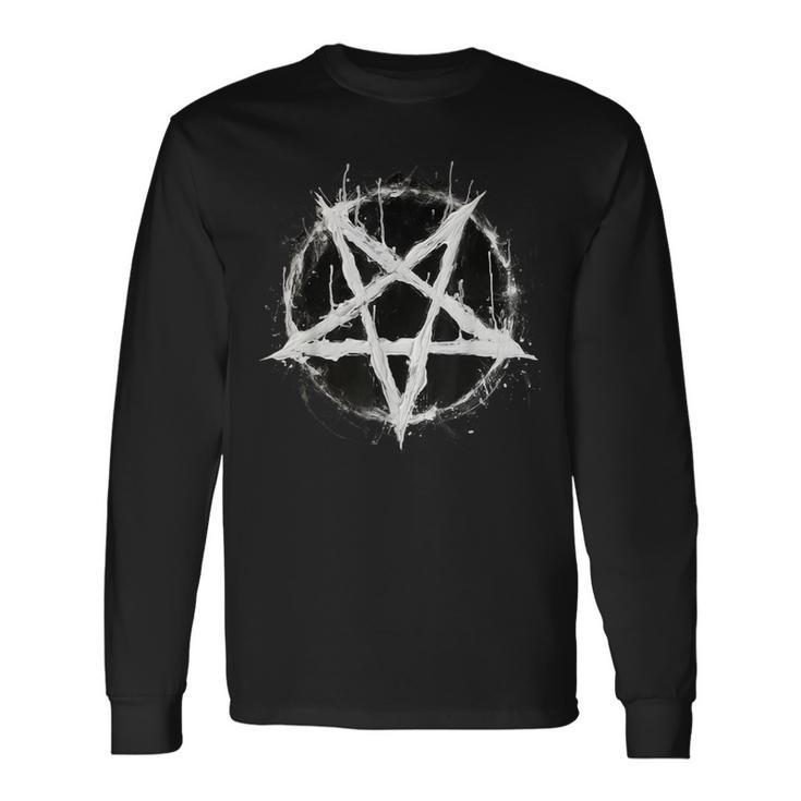 Satanic Devil 666 Pentagram Langarmshirts Geschenkideen