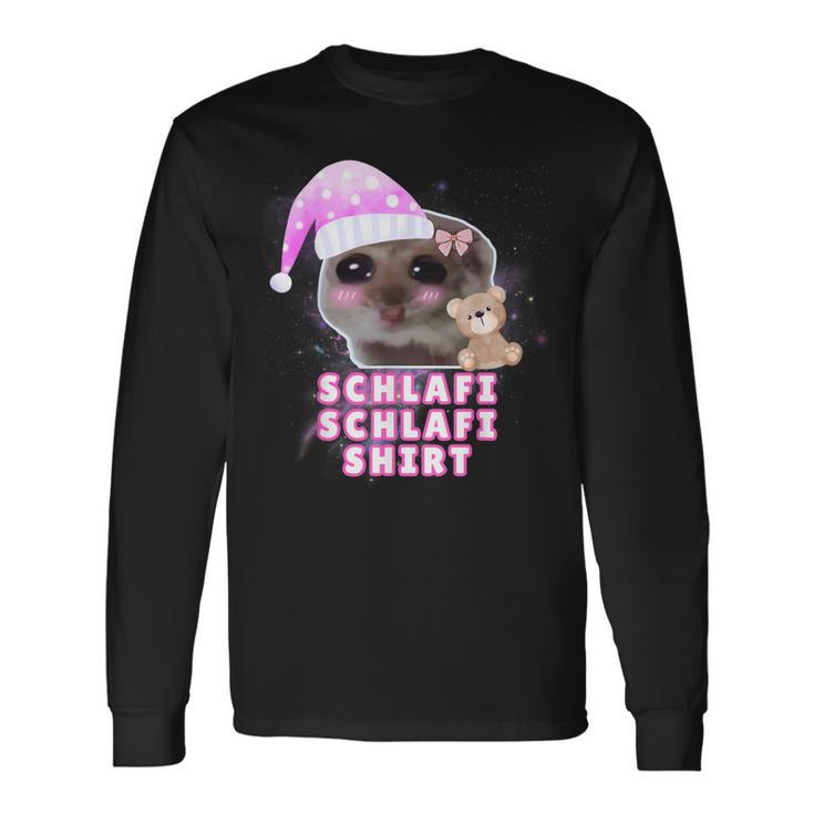 Schlafi Schlafi Sad Hamster Meme Langarmshirts Geschenkideen