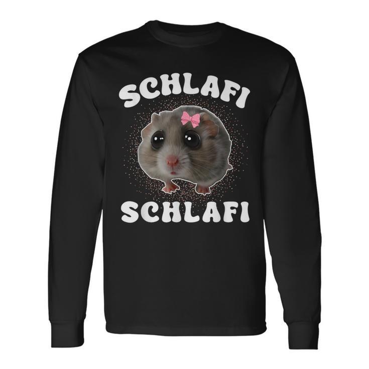 Schlafi Schlafi Sad Hamster Meme Hamster Sleep Sleep Langarmshirts Geschenkideen