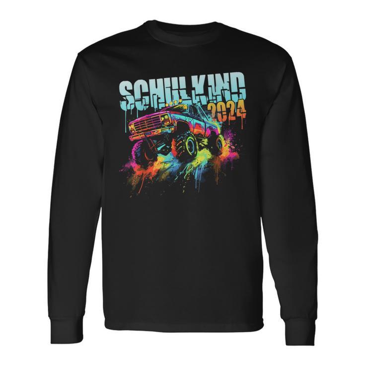 Schulkind 2024 Monster Truck Car School Langarmshirts Geschenkideen