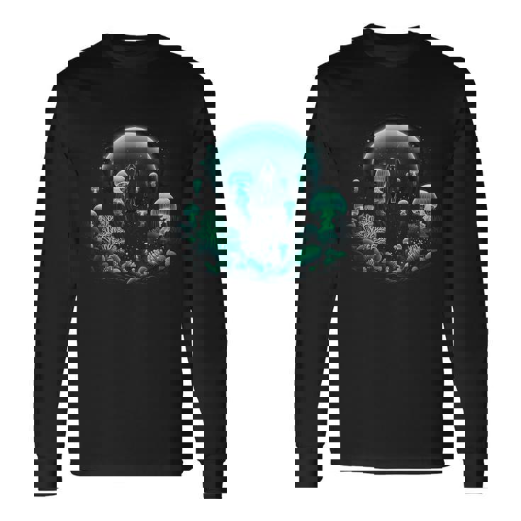 Scuba Diver And Jellyfish For Ocean Dive Trip Scuba Diving Long Sleeve T-Shirt