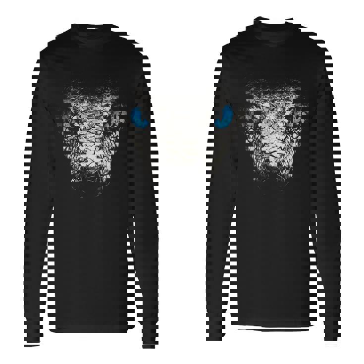 Serpiente Animal Motivo Ojos Azules Arte Serpiente Camiseta de manga larga