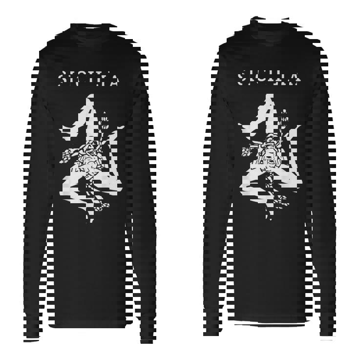 Sicilia Bandera Sicilia Palermo Italia Camiseta de manga larga
