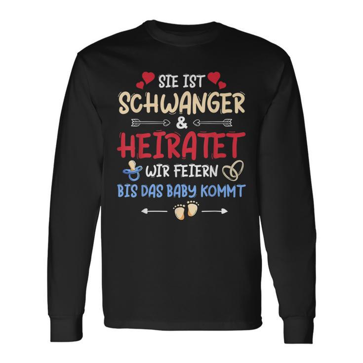 Sie Ist Schwanger Und Heiratet Wir Feiern Hen Party S Langarmshirts Geschenkideen