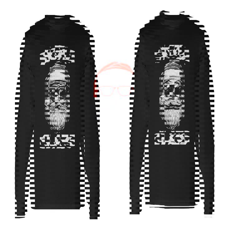 Sigma Claus Santa Christmas Rizz Male The Rizzler Meme Long Sleeve T-Shirt