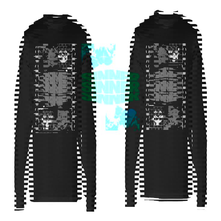 Sinner Sad Aesthetic Edgy Streetwear Maglietta a maniche lunghe