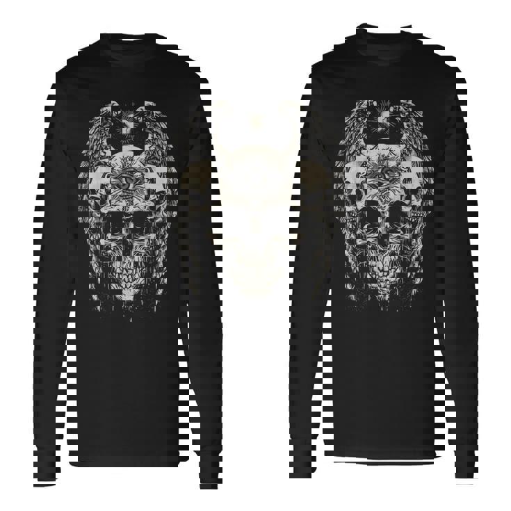 トップス 00s- Grunge Skull Cross Long T-shirt Y2K 00s- Grunge Skull Cross Long T-shirt Y2K - メルカリ