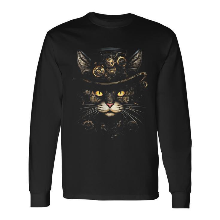 Steampunk Cat Langarmshirts Geschenkideen