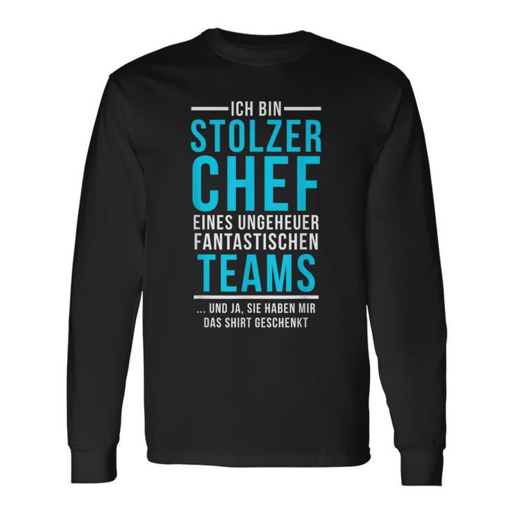 Stolzer Chef Eines Fantastische Teams Saying Langarmshirts Geschenkideen