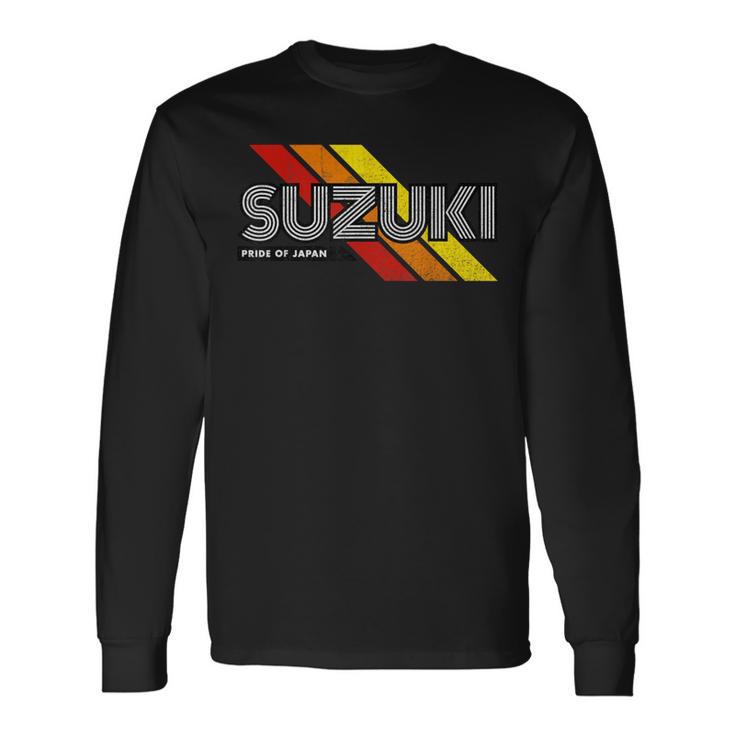 Suzuki Japanese Family Name Retro Vintage Long Sleeve T-Shirt