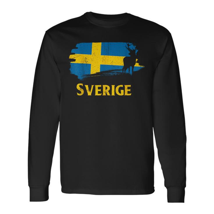 Sweden Sverige Norden Elkiking Scandinavia Langarmshirts Geschenkideen