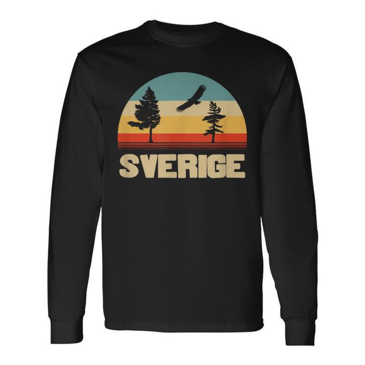 Sweden Sverige Retro Natural Langarmshirts Geschenkideen