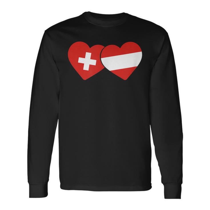 Swiss Flag Austria Flag Switzerland Austria Langarmshirts Geschenkideen