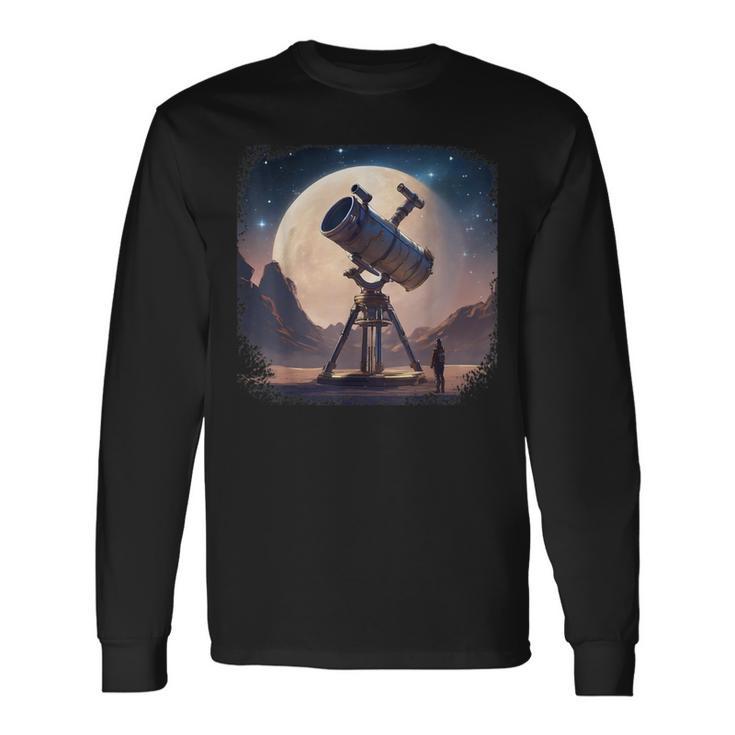 Telescope Planet Space Astronomy Space Langarmshirts Geschenkideen