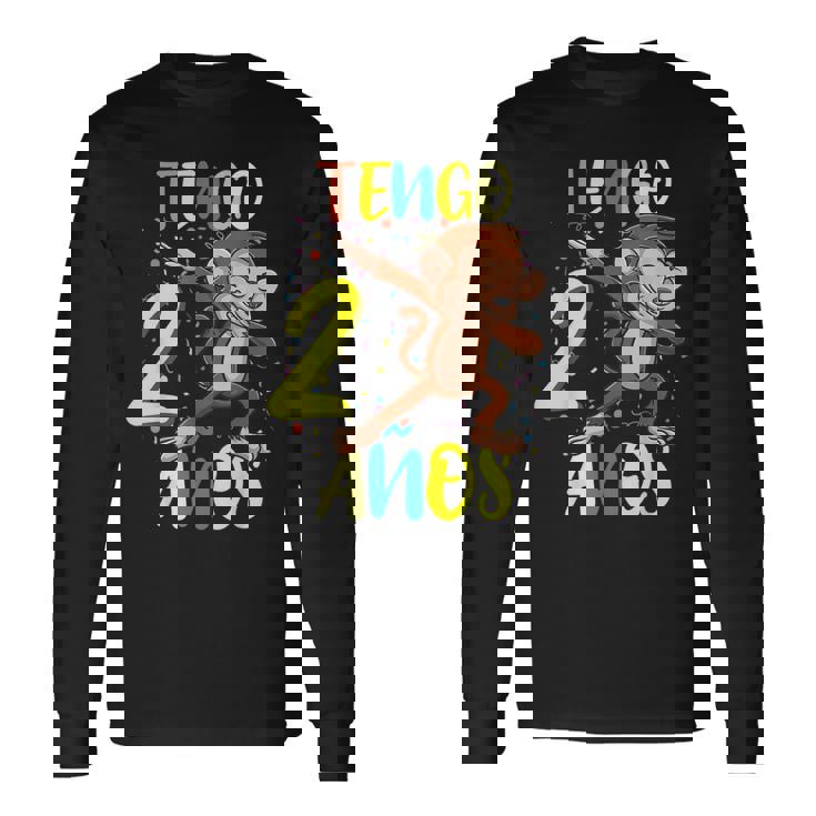 Tengo 2 Años 2º Cumpleaños Mono Camiseta de manga larga