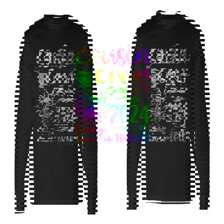 Tie Dye Cousin Crew 2024 Summer Vacation Beach Family Match Long Sleeve T-Shirt