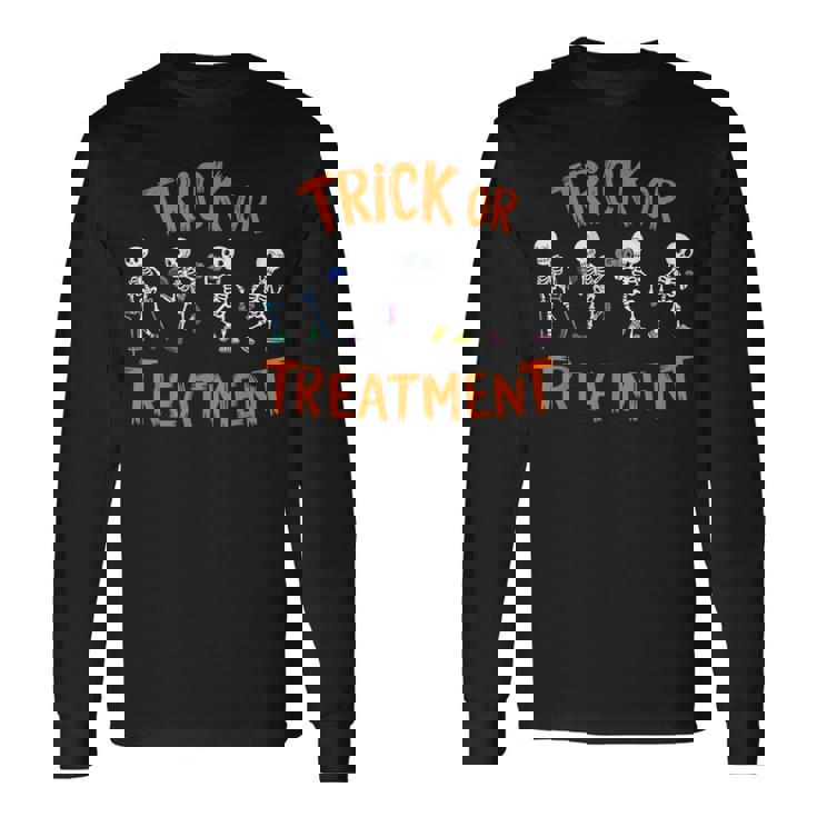 Trick Or Treatment Pt Physical Therapy Therapist Halloween Long Sleeve T-Shirt