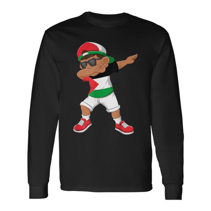 Tupfbing Boy State Der Palästina -Flagge Dab Dance Tanz Langarmshirts Geschenkideen