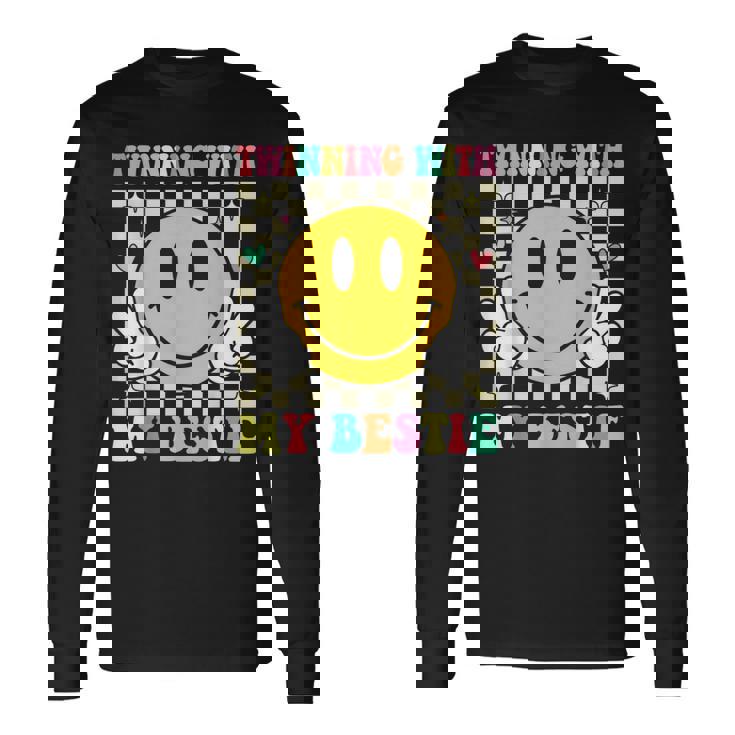 Twinning With My Bestie Twin Matching Twins Day Best Friend Long Sleeve T-Shirt