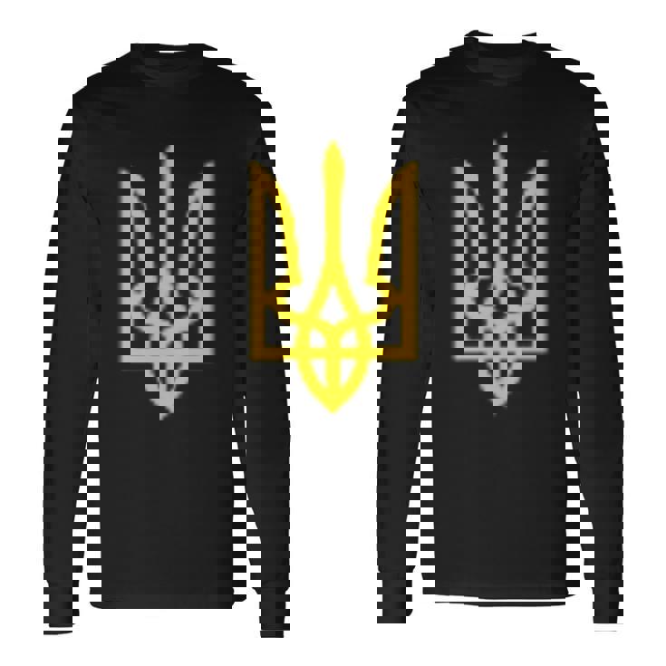 Ucraina Tryzub Icona Ucraina Trident Maglietta a maniche lunghe