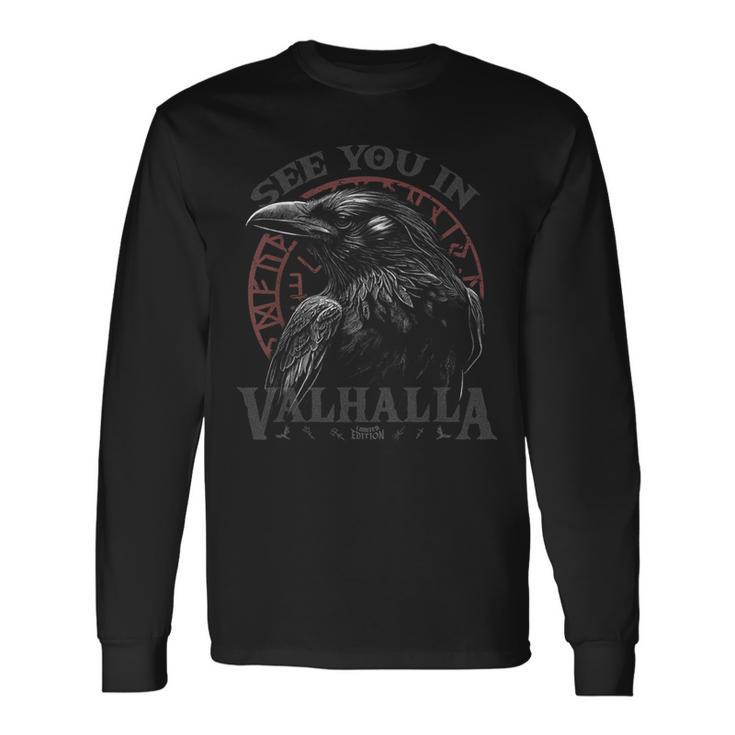 Valknutiking Wir Sehen Uns In Walhalla See You Inalhalla Langarmshirts Geschenkideen