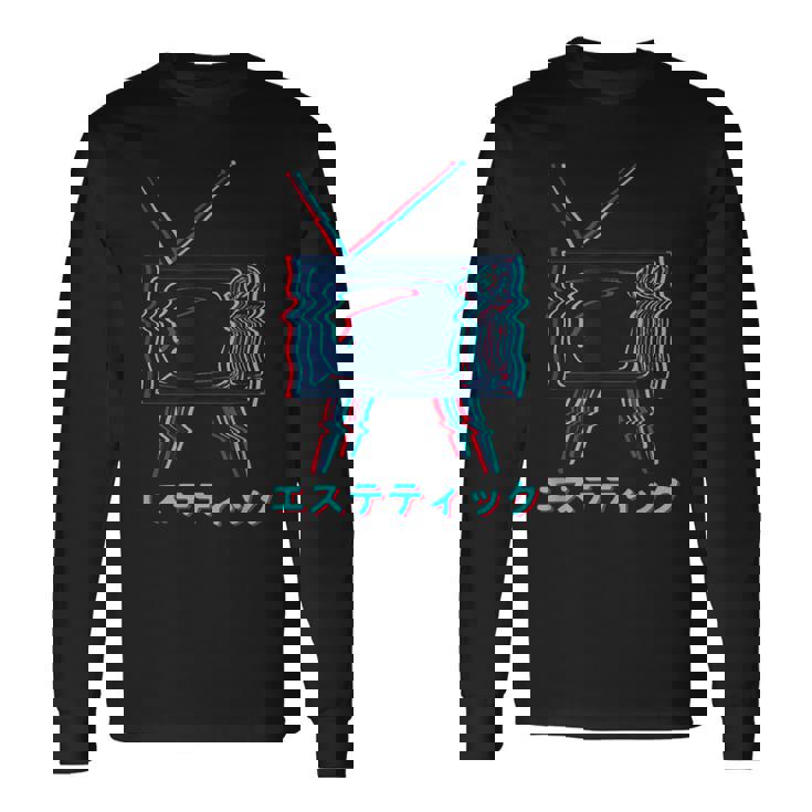Vaporwave Culture 80S 90S Electro Music And Pop Culture Long Sleeve T-Shirt