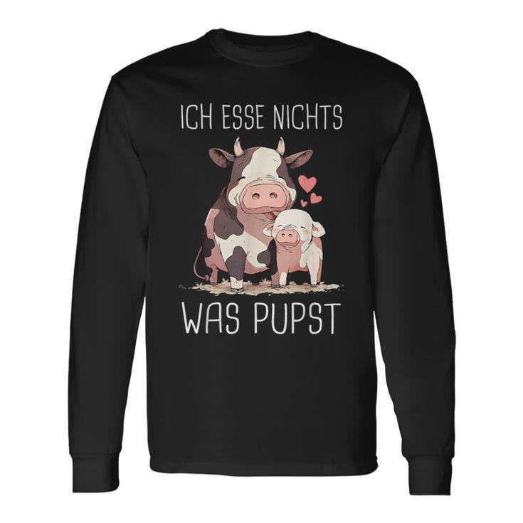 Vegetarier Ich Essen Nichts Was Pupsteganegetarian Langarmshirts Geschenkideen