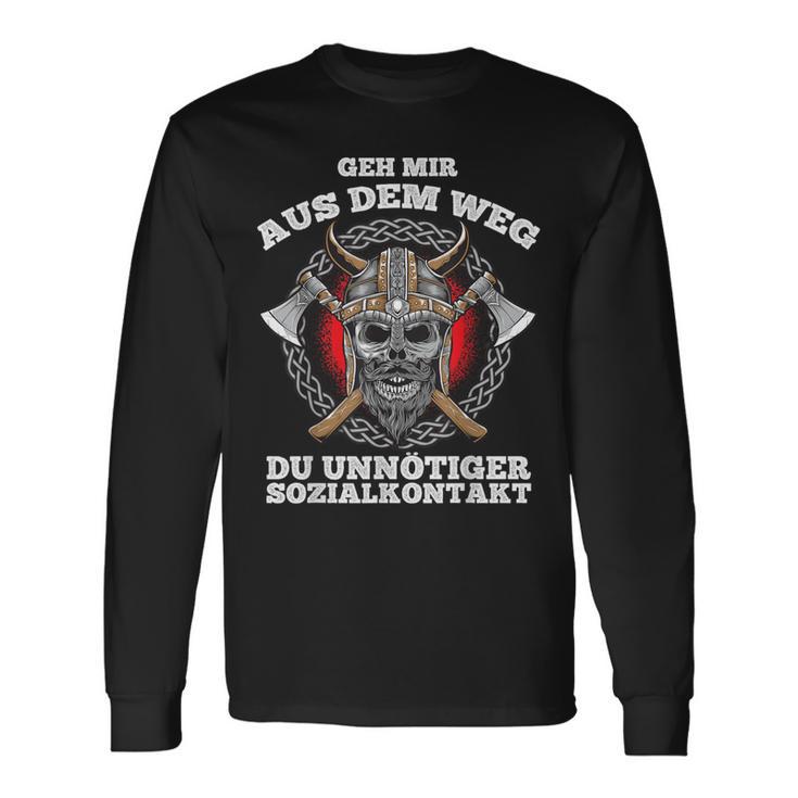 Viking Geh Mir Aus Dem Weg Du Unnecesser Sozialkontakt Langarmshirts Geschenkideen