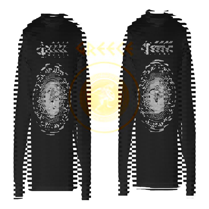 Villes De La Grèce Antique Symbole Hoplite Grec T-shirt à manches longues