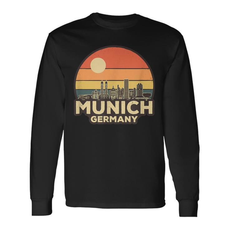 Vintage Munich Skyline Langarmshirts Geschenkideen