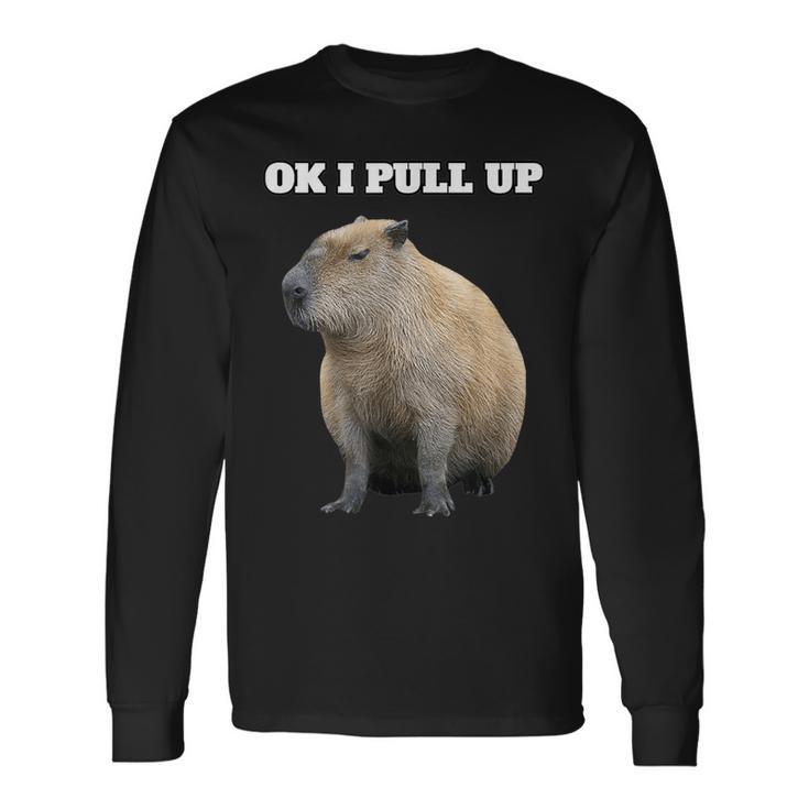 Vintage Ok I Pull Up Capybara Langarmshirts Geschenkideen