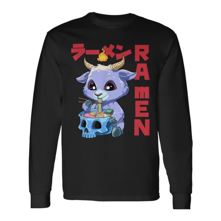 Vintage Ramen Baphomet Otaku Anime Baphomet Langarmshirts Geschenkideen