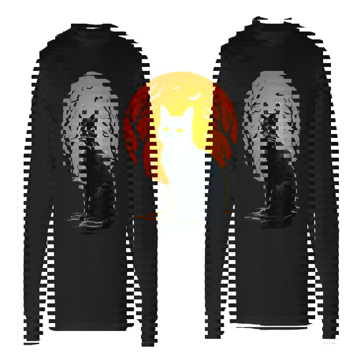Vintage Scary Halloween Cat Costume Retro Halloween Cat Long Sleeve T-Shirt
