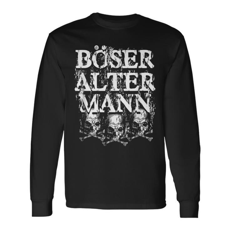 Vintage Skull Old Man Bad Old Man Langarmshirts Geschenkideen