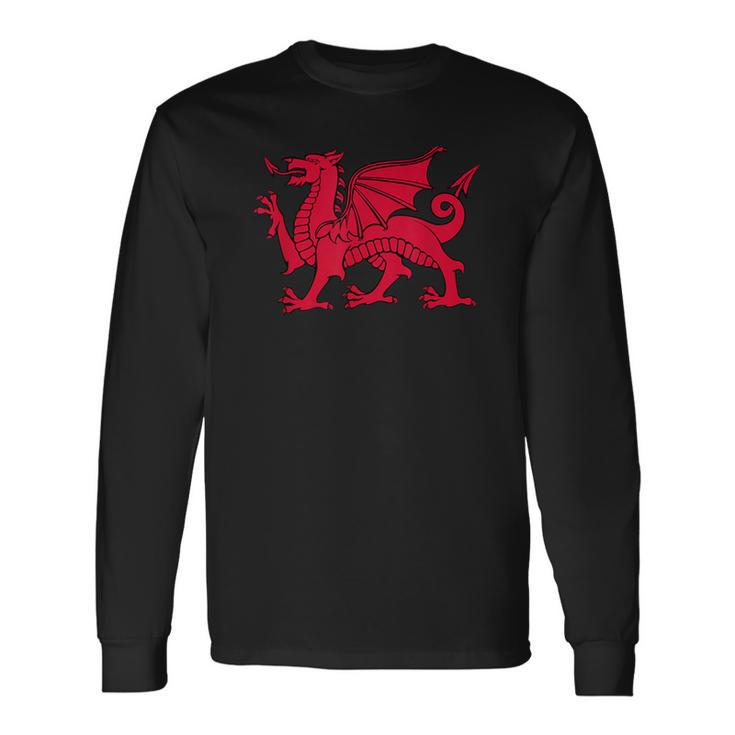 Walisischer Roter Drache Wales Flag Langarmshirts Geschenkideen