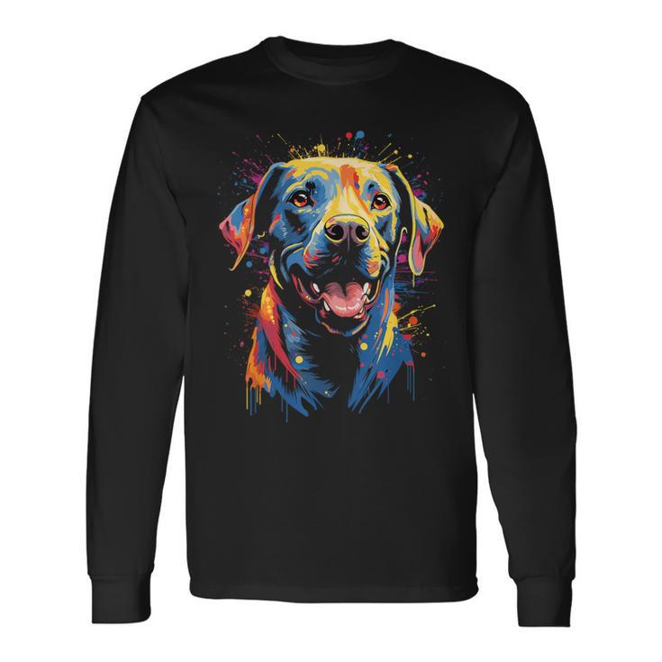 Watercolour Colourful Labrador Labbi Langarmshirts Geschenkideen