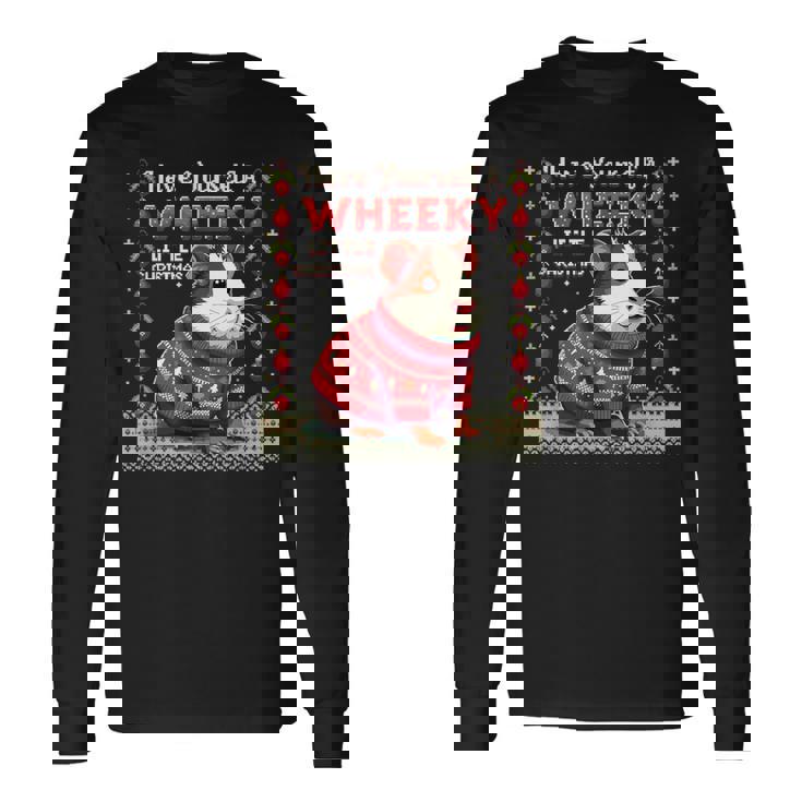 Wheeky Little Christmas Ugly Sweater Guinea Pig Long Sleeve T-Shirt