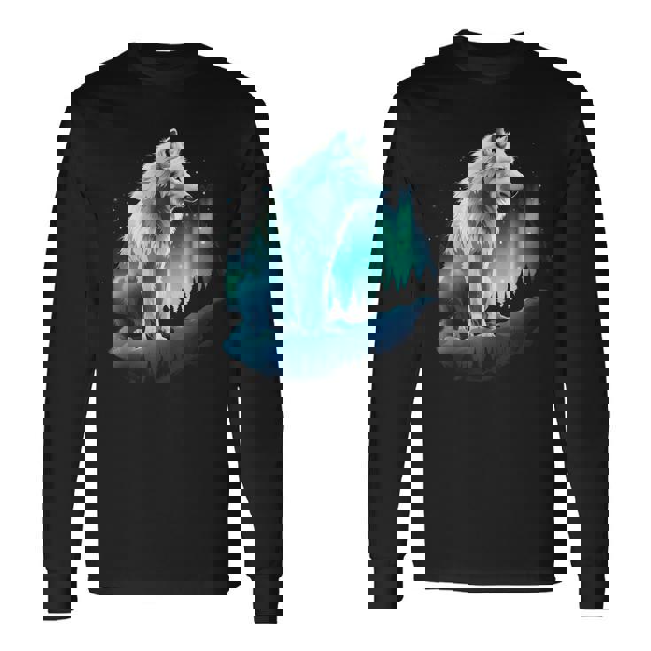 Wolf Northern Lights Alaska Arctic Up North White Wolf Lover