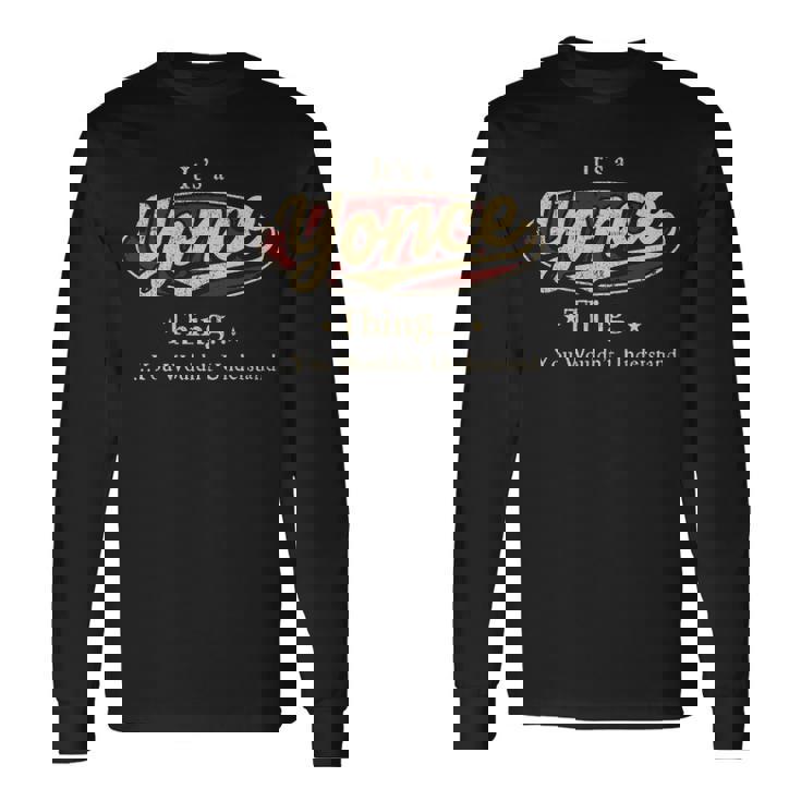 Yonce Personalized Name  Name Print S With Name Yonce Long Sleeve T-Shirt